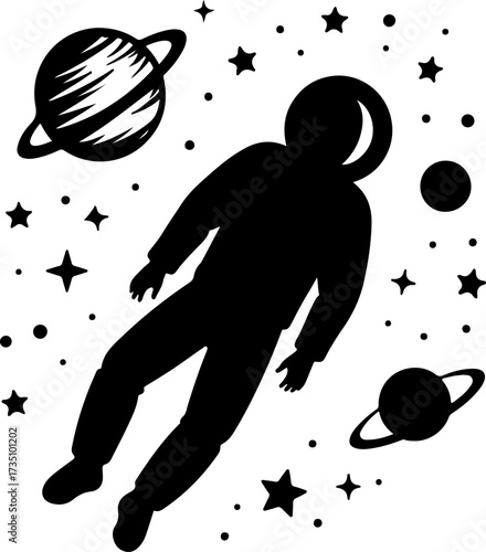 Astronaut silhouette design