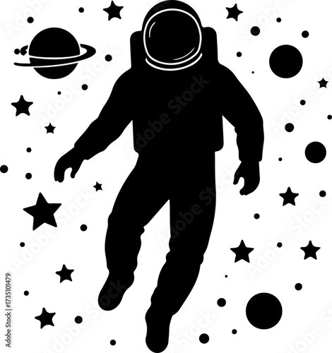 Astronaut silhouette design