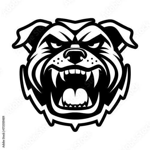A glyph style icon showing a bulldog mascot