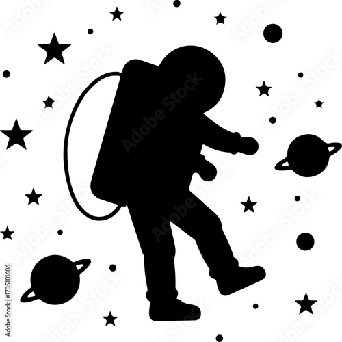 Astronaut silhouette design