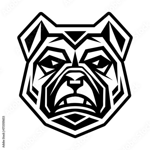 A filled style icon representing a bulldog symbol