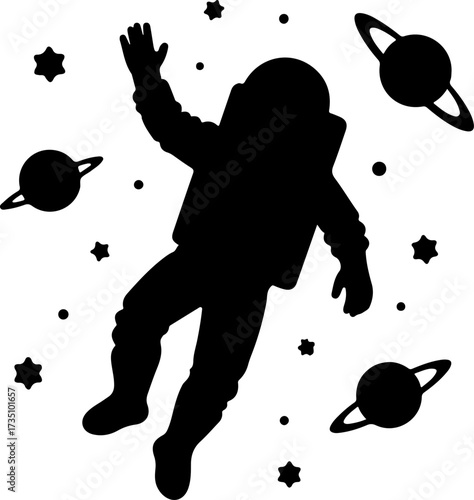 Astronaut silhouette design