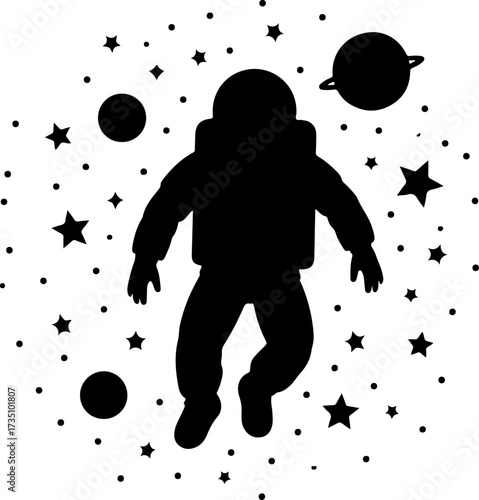 Astronaut silhouette design