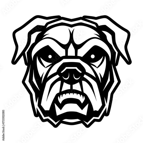 A filled style icon representing a bulldog symbol