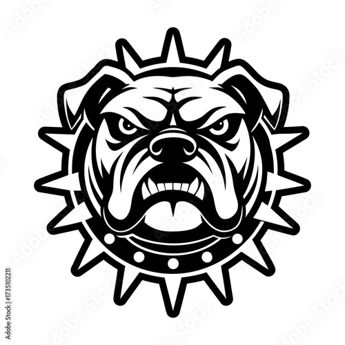 A filled style icon representing a bulldog symbol