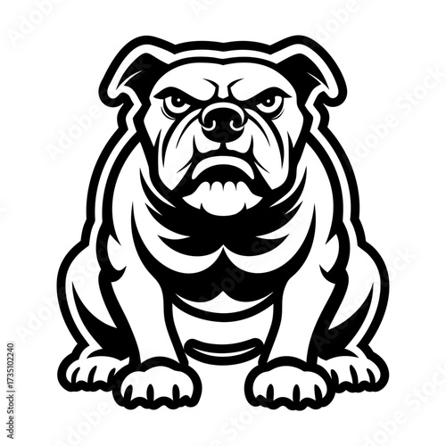 Glyph style icon showing a bulldog head