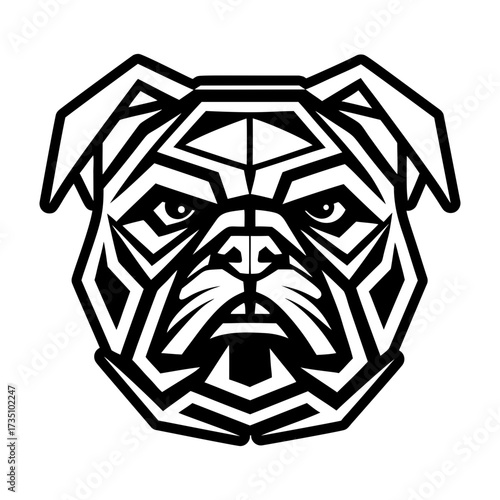 A glyph style icon showing a bulldog mascot