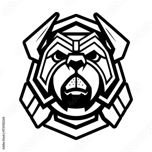 A filled style icon representing a canis bulldog