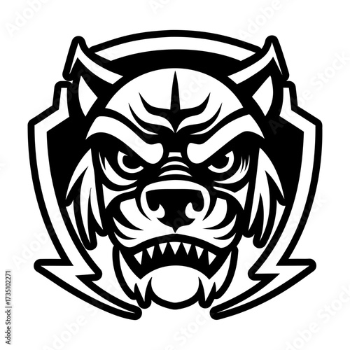 A solid style icon depicting a bulldog face