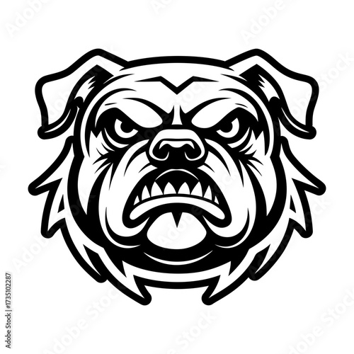 A glyph style icon showing a bulldog mascot