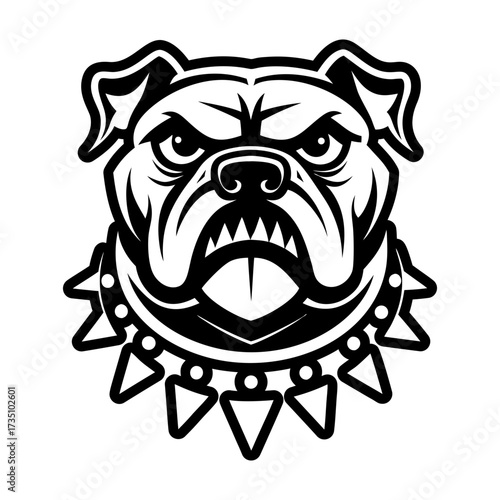 A glyph style icon showing a bulldog logo