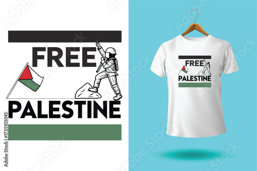 free free palestine flag t-shirt design vector banner