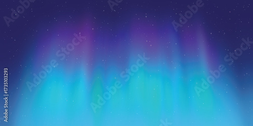 Polar lights, aurora borealis, starry sky, northern landscapes, vector illustration