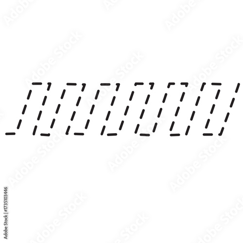 Dashed square wave line with rhythmic pattern, adding playful energy to educational, retro, or game-themed design projects.
