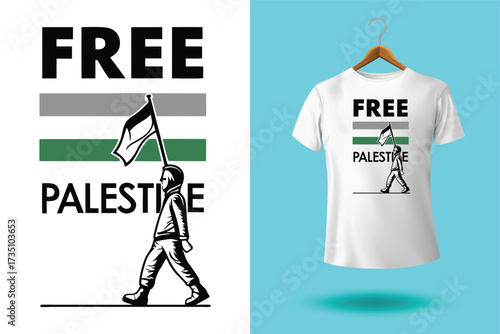 free free palestine flag t-shirt design vector banner