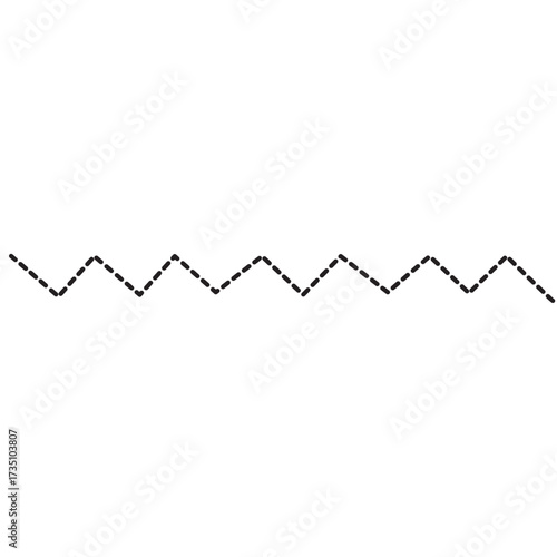 Zigzag dotted line with tight rhythm, adding playful texture to children’s designs, games, or festive decorative elements.
