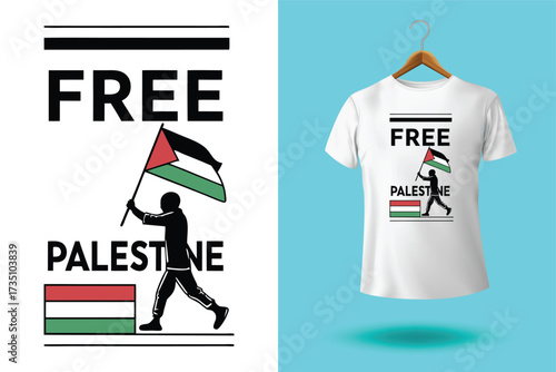 free free palestine flag t-shirt design vector banner