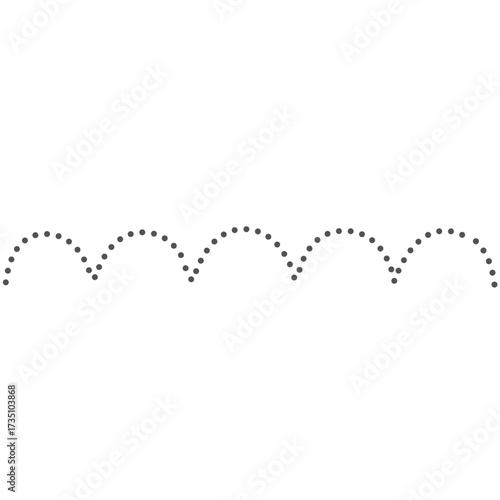 Smooth wavy dotted line with gentle curves, perfect for soft borders, feminine designs, or elegant page decoration elements.
