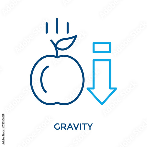Gravity Icon )Outline olor Style. Vector Illustration For Graphic Design
