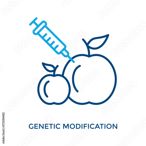 Genetic Modification Icon )Outline olor Style. Vector Illustration For Graphic Design