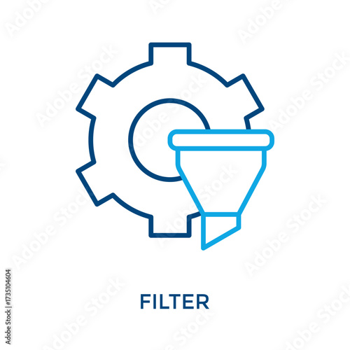 Filter Icon )Outline olor Style. Vector Illustration For Graphic Design