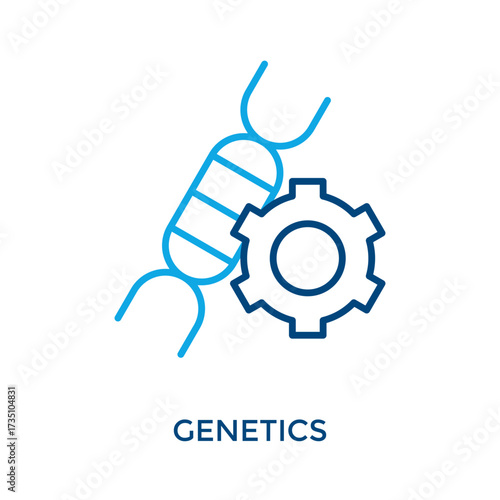 Genetics Icon )Outline olor Style. Vector Illustration For Graphic Design
