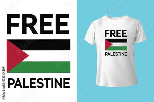 free free palestine flag t-shirt design vector banner