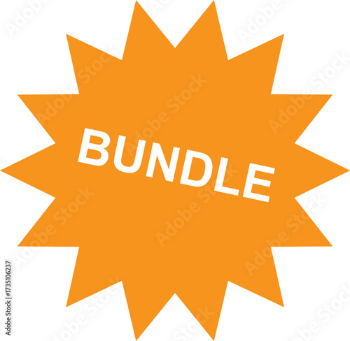 Vibrant orange starburst graphic showcasing a bundle deal promotion message