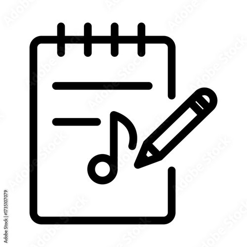 Lyrics Writing Line Icon of Songwriting Icon Set