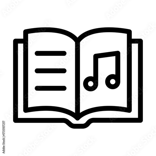 Music Book Line Icon of Music Publishing Icon Set