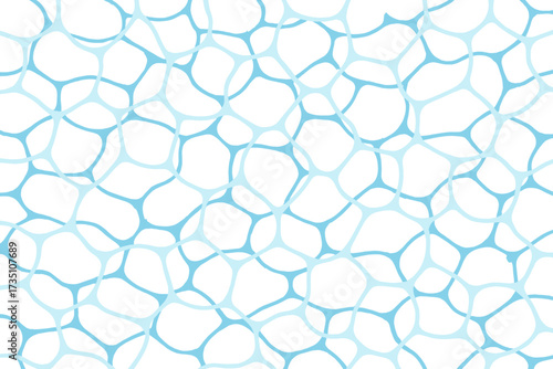 Water surface seamless pattern vector. Swimming pool ripples texture. Blue caustic network background. Abstract summer sea wave illustration. Light reflection backdrop design.