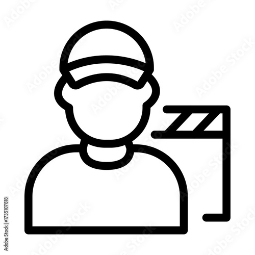 Director with Clapboard Line Icon of Stage Directors Icon Set