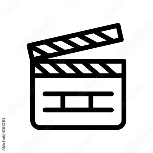 Clapboard Line Icon of Stage Directors Icon Set