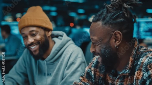 Happy diverse colleagues