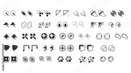 Big Abstract Set Collection Black Quotemarks Speech Punctuation Excerpt Remarks Icons Vector Design Style_9
