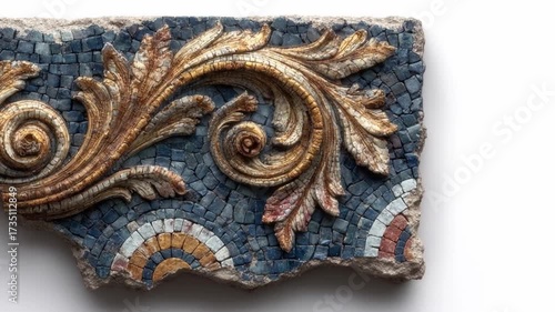 Ornamental mosaic fragment
