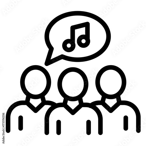 Choir Discussion Line Icon of Choir Practice Icon Set