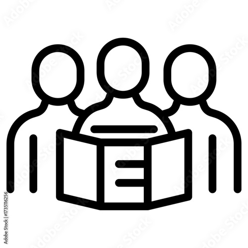 Choir Or Ensemble Singers Line Icon of Orchestra Rehearsal Icon Set
