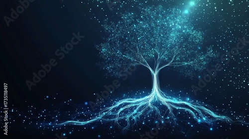 Glowing Cyber Tree