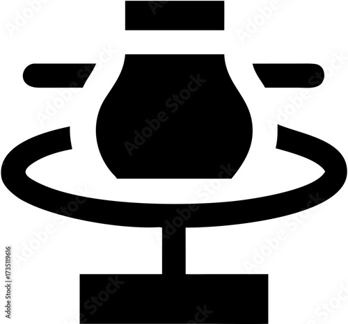 Pottery Turntable Icon Ceramics Workshop Equipment Pottery Wheel Design Vector