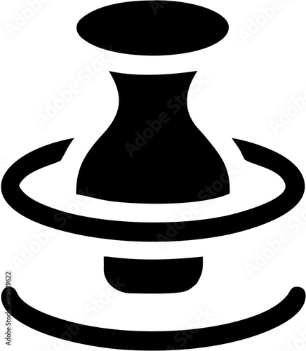 Pottery Wheel Isolated Flat Vector Icon Minimalist Black Symbol Artwork