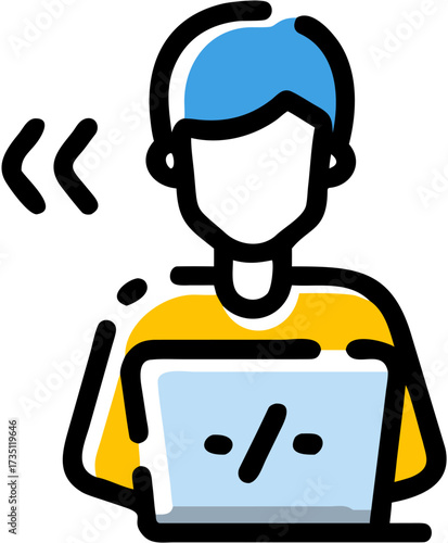 Web Developer Icon Coding Symbol Programming Computer Isolated