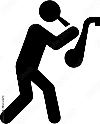 Saxophone Player Stick Figure Vector Illustration Performance Entertainment