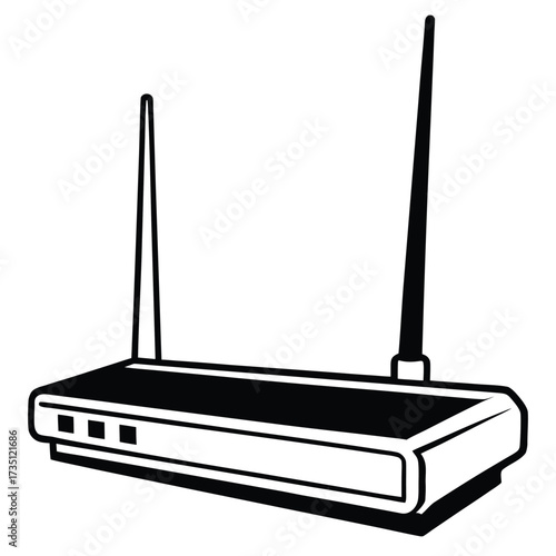 wireless router on white background