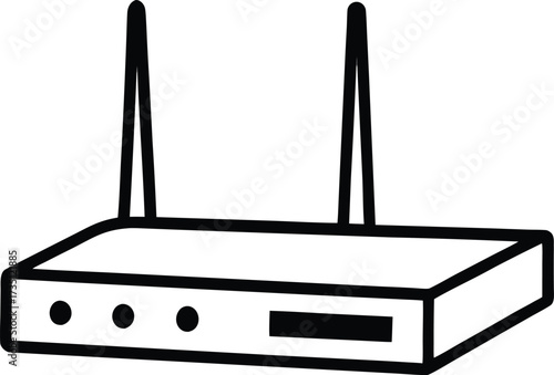 hand drawn vector illustration of an old radio receiver