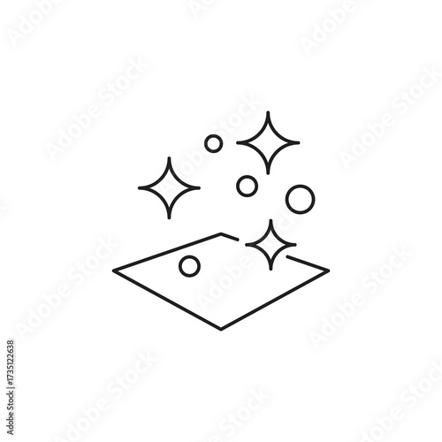 Clean surface icon, easy cleaning symbol, hygiene wipe tool, thin line web sign on white background. editable stroke vector illustration.eps