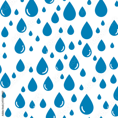 Raindrop Pattern Illustration – Blue Water Droplet Background for Environment and Weather Design