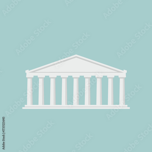 Government Building Illustration – Law, Politics and Democracy Concept with Classical Architecture