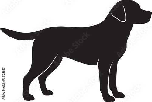 Black silhouette of a Labrador Retriever dog