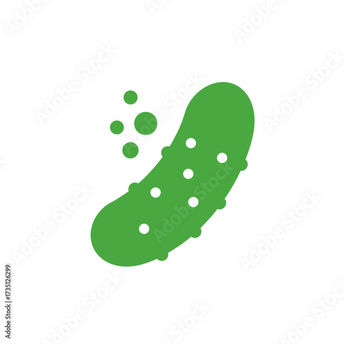 Pickle with Dotted Texture – Pickled Cucumber Illustration on White Background for Food and Snack Concept